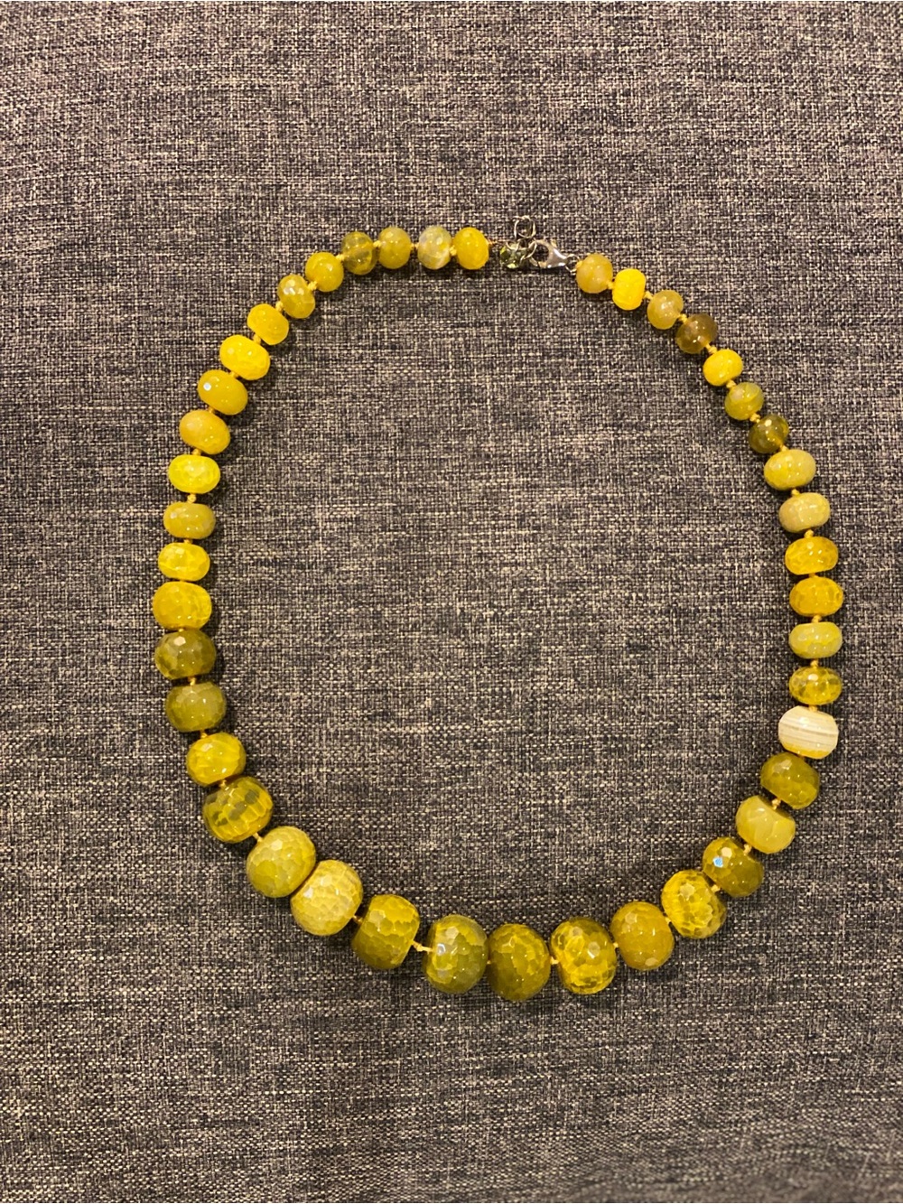 Faceted Apple Green Agate  Necklace - Women's Jewelry - Handmade